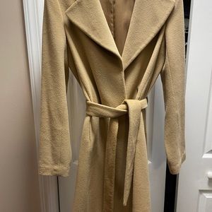 Theory camel angora/wool robe coat with belt sz S
